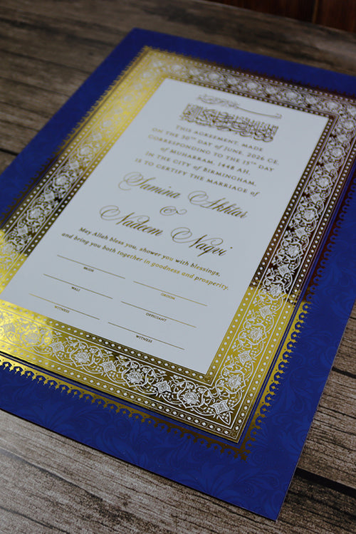 Load image into Gallery viewer, NK 202 Personalized Luxury A3 Gold Foiled Nikahnama
