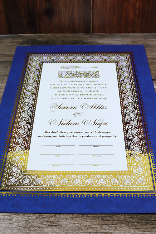 Load image into Gallery viewer, NK 202 Personalized Luxury A3 Gold Foiled Nikahnama

