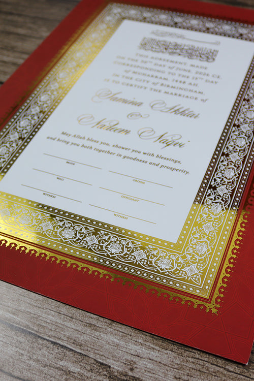 Load image into Gallery viewer, NK 201 Personalized Luxury A3 Gold Foiled Nikahnama

