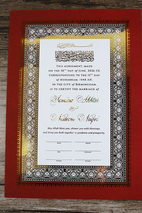 Load image into Gallery viewer, NK 201 Personalized Luxury A3 Gold Foiled Nikahnama
