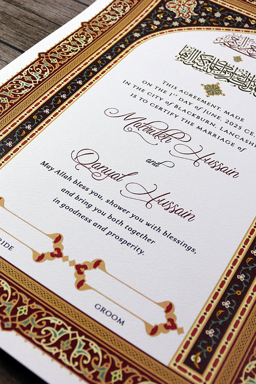 Load image into Gallery viewer, NK 136 Red Personalised Nikah Nama
