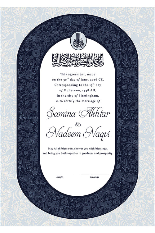 Load image into Gallery viewer, NK 142 Blue Personalised Nikah Nama
