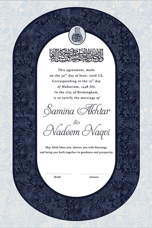 Load image into Gallery viewer, NK 142 Blue Personalised Nikah Nama
