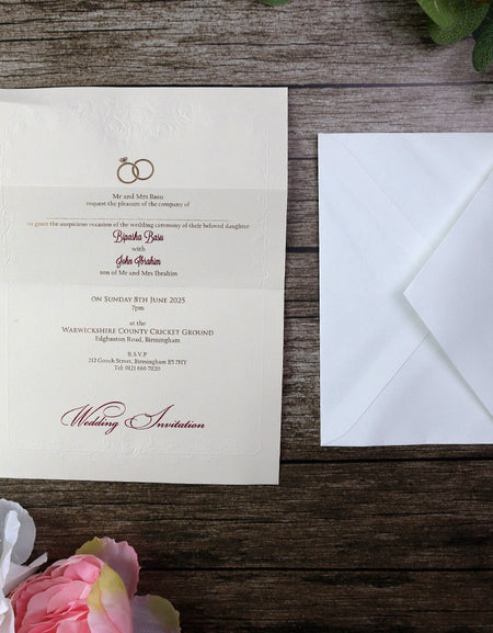 Affordable wedding invitation with a cheap price