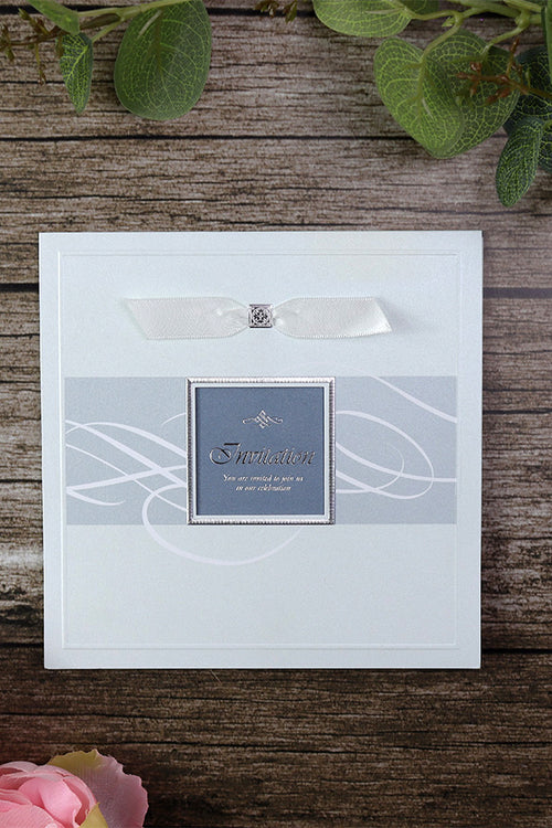 Load image into Gallery viewer, Panache 7006 Light Blue Accent Silver Invitation
