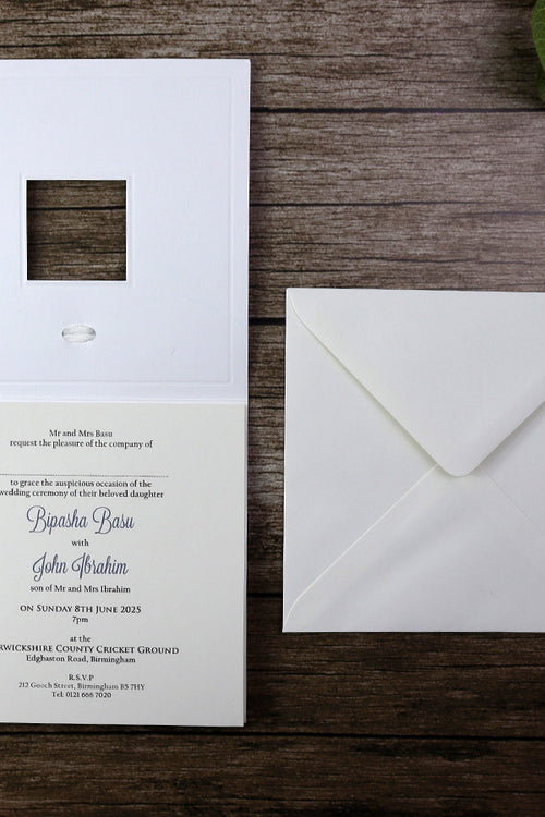 Load image into Gallery viewer, Panache 7006 Light Blue Accent Silver Invitation
