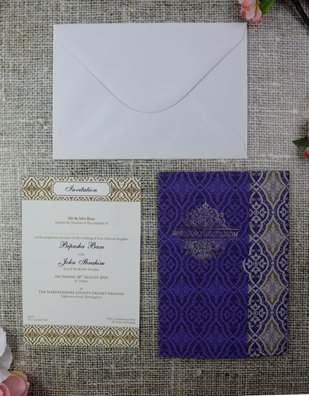 PBM WI Morrocan Tile Arabesque Blue Marriage Invite