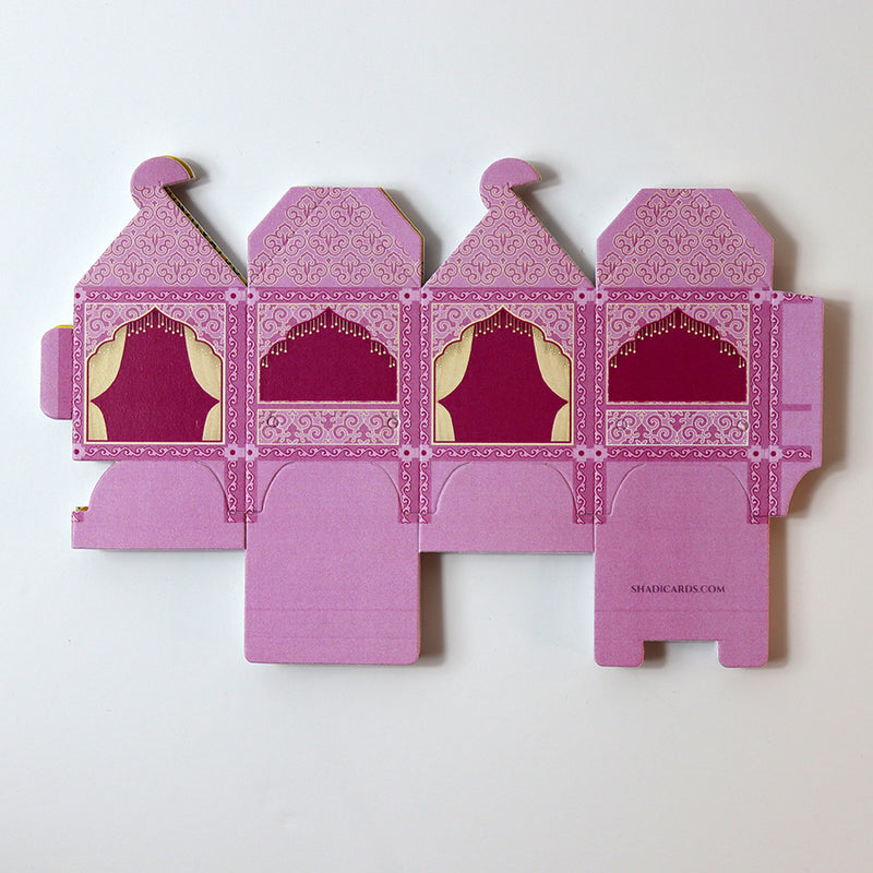 Doli-Shaped Favour Boxes Pink – Flat Pack Wedding & Mehndi Gift Boxes