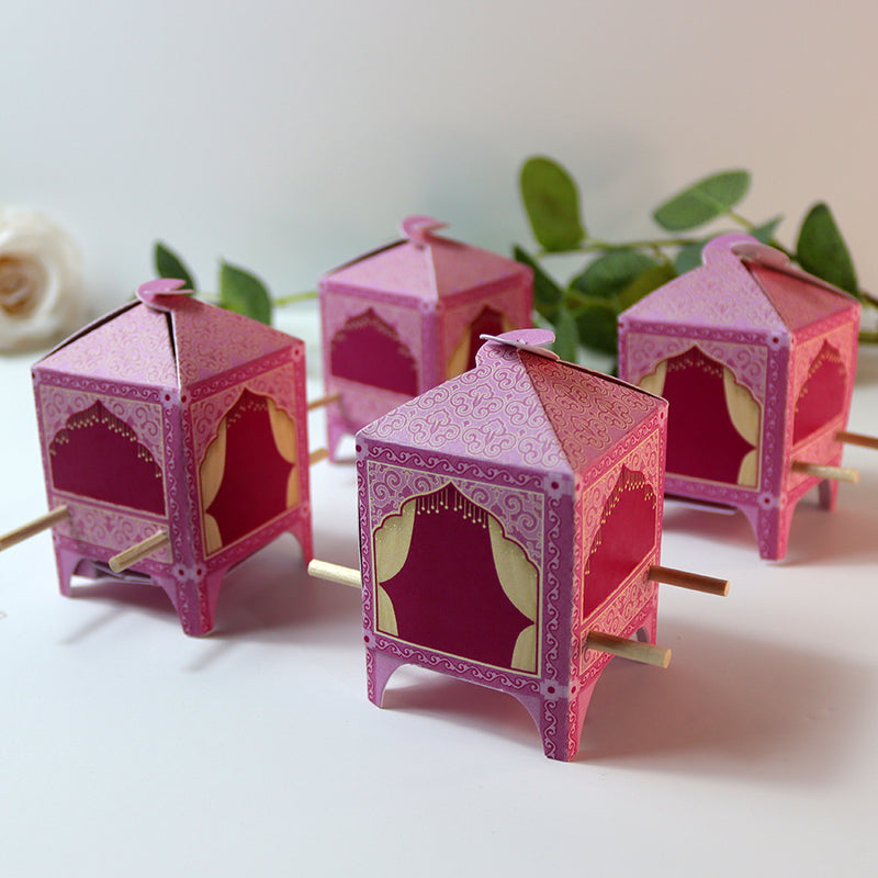 Doli-Shaped Favour Boxes Pink – Flat Pack Wedding & Mehndi Gift Boxes
