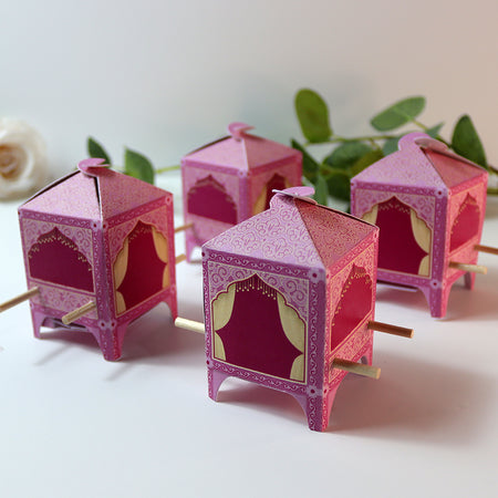 Doli-Shaped Favour Boxes Pink – Flat Pack Wedding & Mehndi Gift Boxes