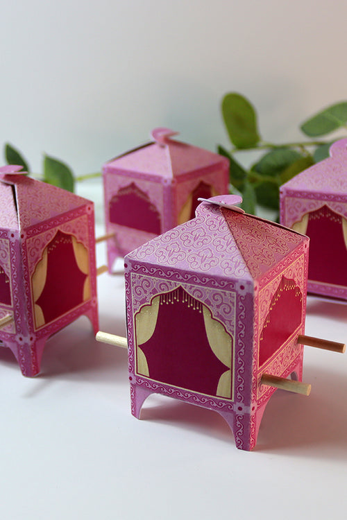 Load image into Gallery viewer, Doli-Shaped Favour Boxes Pink – Flat Pack Wedding &amp; Mehndi Gift Boxes
