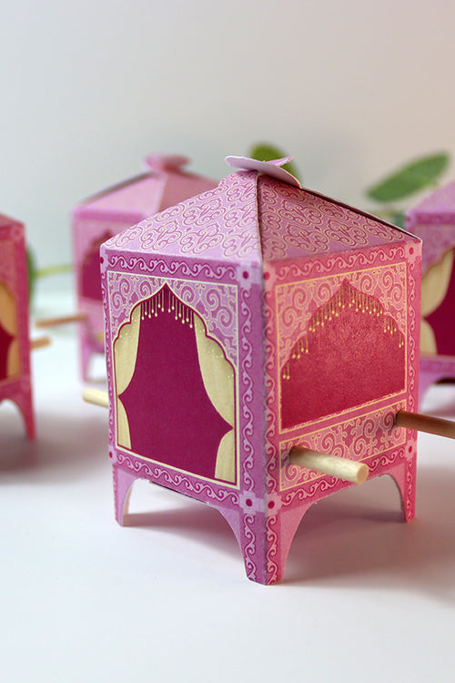 Load image into Gallery viewer, Doli-Shaped Favour Boxes Pink – Flat Pack Wedding &amp; Mehndi Gift Boxes
