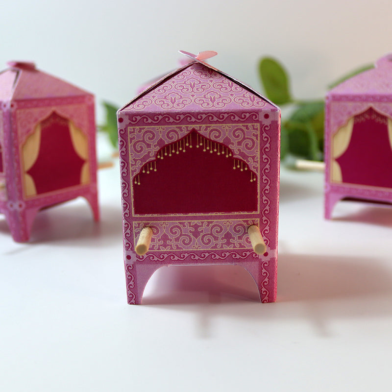 Doli-Shaped Favour Boxes Pink – Flat Pack Wedding & Mehndi Gift Boxes