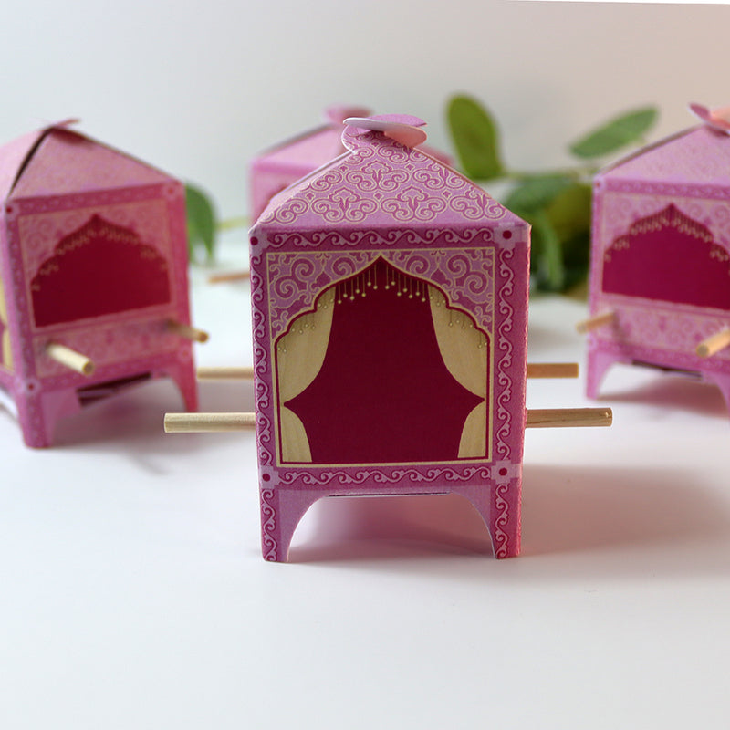 Doli-Shaped Favour Boxes Pink – Flat Pack Wedding & Mehndi Gift Boxes