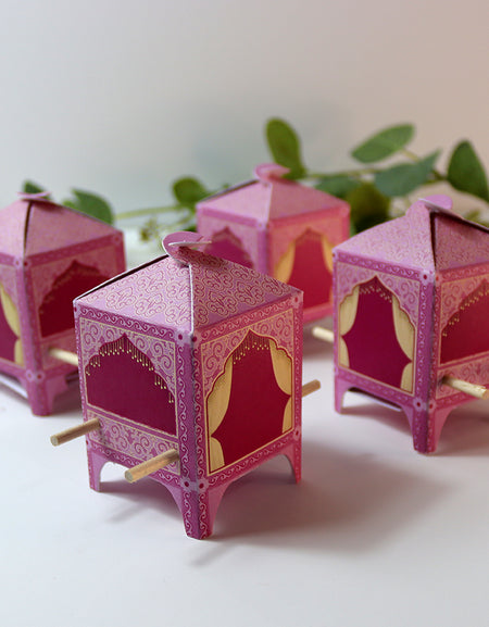 Doli-Shaped Favour Boxes Pink – Flat Pack Wedding & Mehndi Gift Boxes