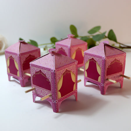 Doli-Shaped Favour Boxes Pink – Flat Pack Wedding & Mehndi Gift Boxes