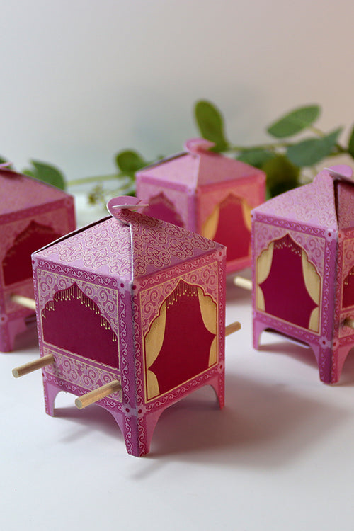 Load image into Gallery viewer, Doli-Shaped Favour Boxes Pink – Flat Pack Wedding &amp; Mehndi Gift Boxes
