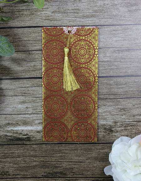 Foiled seamless geometric pattern invitation RWB Red