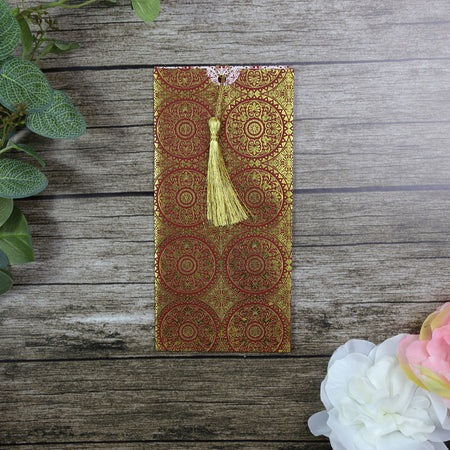 Foiled seamless geometric pattern invitation RWB Red