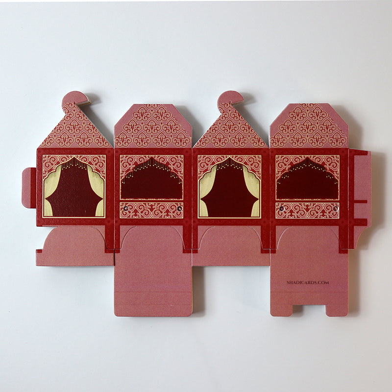 Doli-Shaped Favour Boxes Red – Flat Pack Wedding & Mehndi Gift Boxes