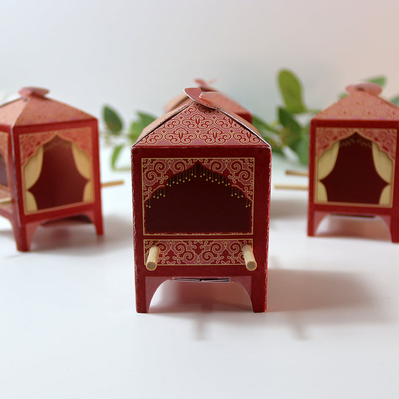 Doli-Shaped Favour Boxes Red – Flat Pack Wedding & Mehndi Gift Boxes