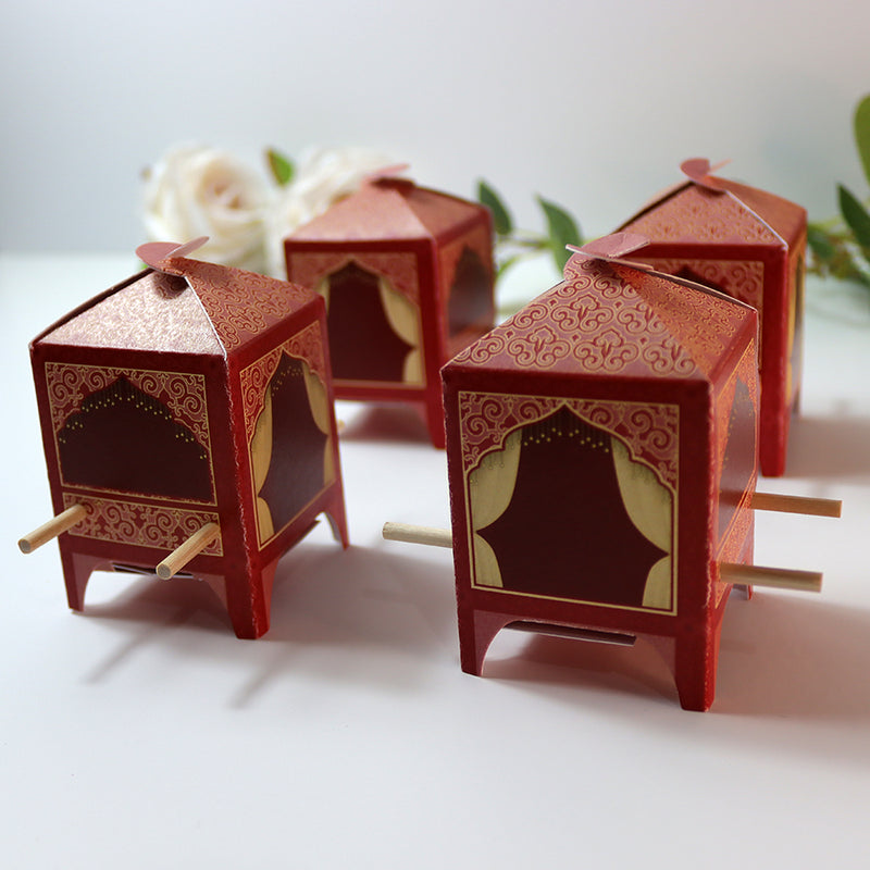 Doli-Shaped Favour Boxes Red – Flat Pack Wedding & Mehndi Gift Boxes