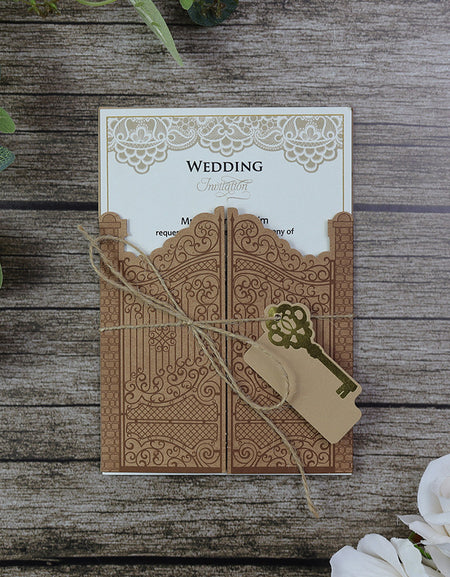 Gate fold wedding card invitation template
