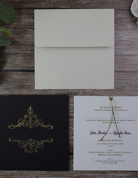 Regal Black and Gold Pocket Invitation SC 2003