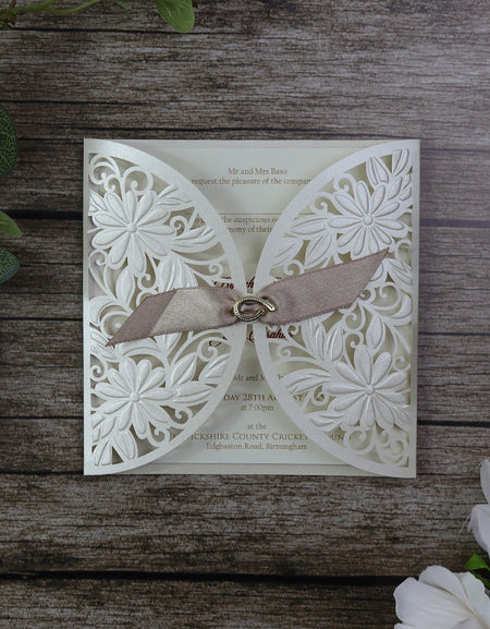 Heavenly White Gatefold Invitation SC 2735