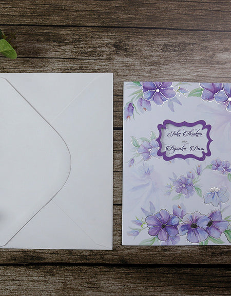 SC 2743 Pastel Watercolour Purple Floral Invitation