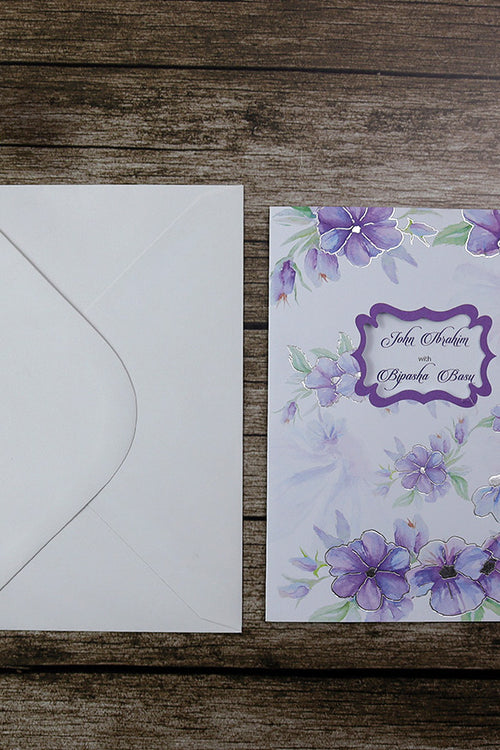 Load image into Gallery viewer, SC 2743 Pastel Watercolour Purple Floral Invitation

