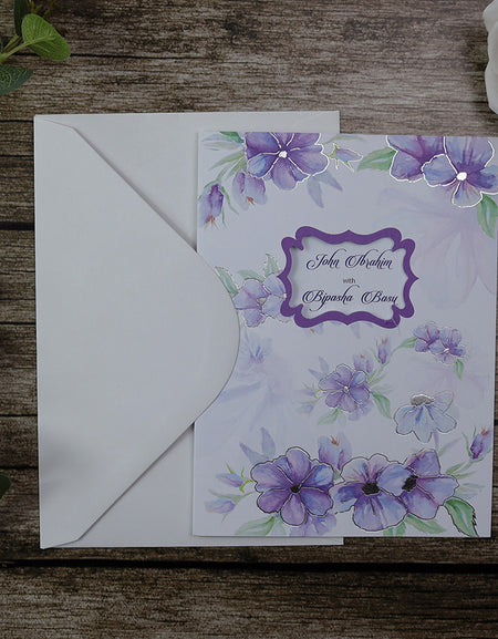 SC 2743 Pastel Watercolour Purple Floral Invitation