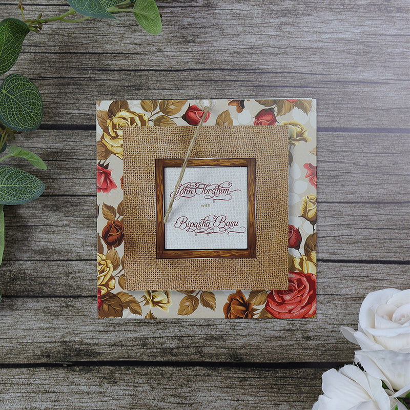 SC 2776 Twine and roses background pocket announcement