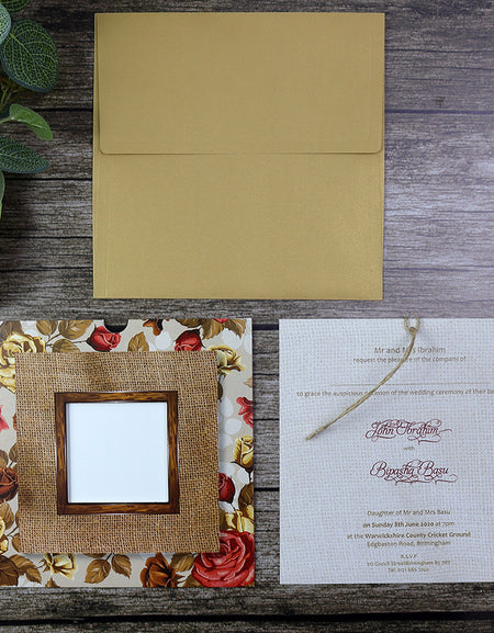 SC 2776 Twine and roses background pocket announcement