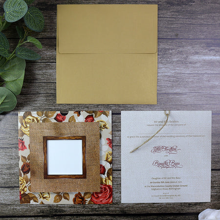 SC 2776 Twine and roses background pocket announcement