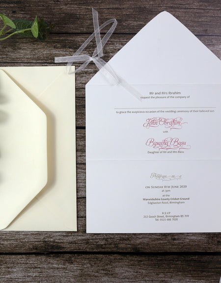 Blush Pink Floral, lace and Ribbon Invitation SC 2779