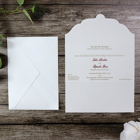 Simple cream Budget invitation with gold foil SC 5515