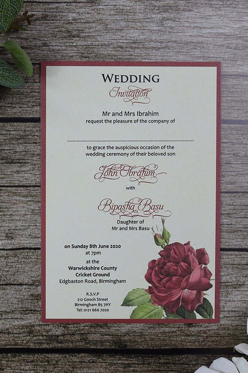 Load image into Gallery viewer, SC 5566 Gorgeous red rose printed envelope invitation
