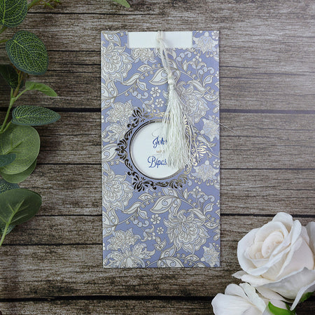 SC 5574 Sky Blue Portrait Pocket Reception Invitation