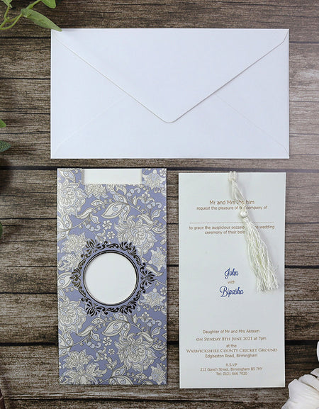 SC 5574 Sky Blue Portrait Pocket Reception Invitation