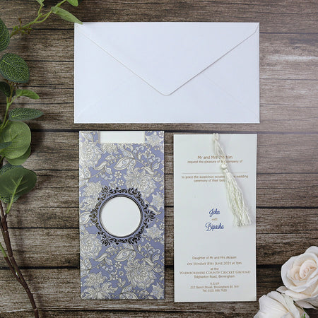 SC 5574 Sky Blue Portrait Pocket Reception Invitation