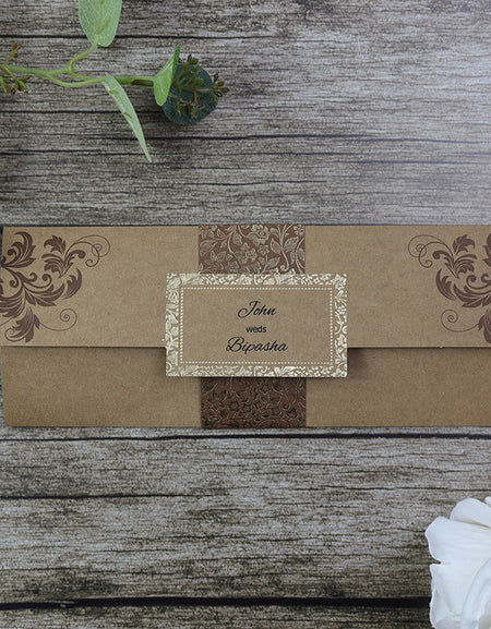 SC 5619 Antique brown kraft Invitation