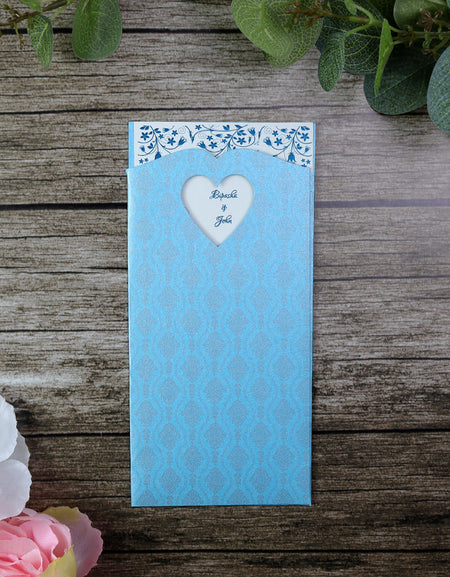 Tish Silver and Turquoise Pocket Invitation