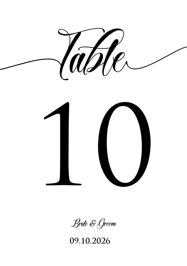 Personalized A5 Wedding Table Numbers: Tailored Elegance for Your Special Day 1260