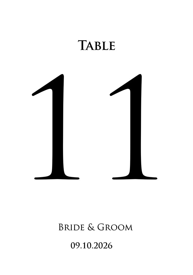 Personalized A5 Wedding Table Numbers: Tailored Elegance for Your Special Day 1261