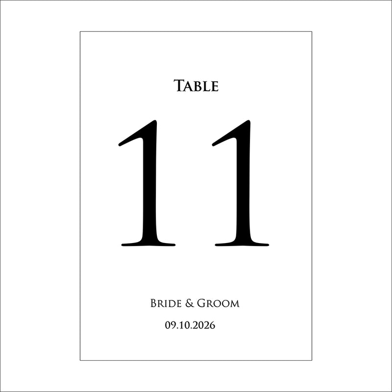 Personalized A5 Wedding Table Numbers: Tailored Elegance for Your Special Day 1261