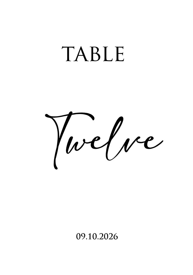 Personalized A5 Wedding Table Numbers: Tailored Elegance for Your Special Day 1262