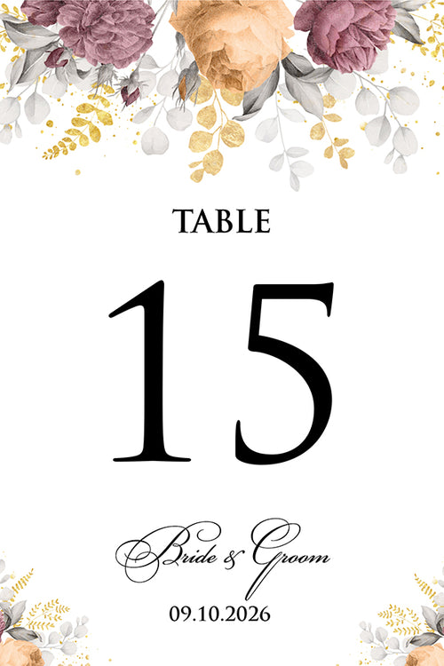 Load image into Gallery viewer, Personalized A5 Wedding Table Numbers: Tailored Elegance for Your Special Day 1265
