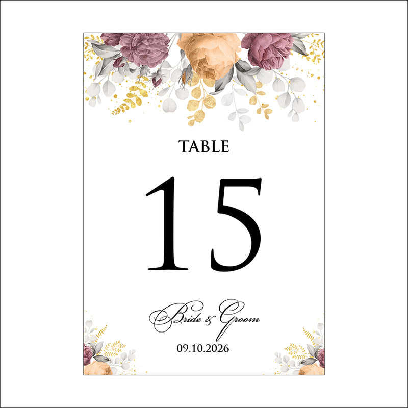 Personalized A5 Wedding Table Numbers: Tailored Elegance for Your Special Day 1265