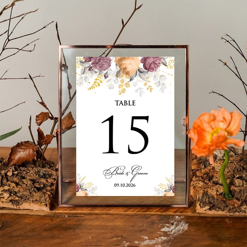 Personalized A5 Wedding Table Numbers: Tailored Elegance for Your Special Day 1265